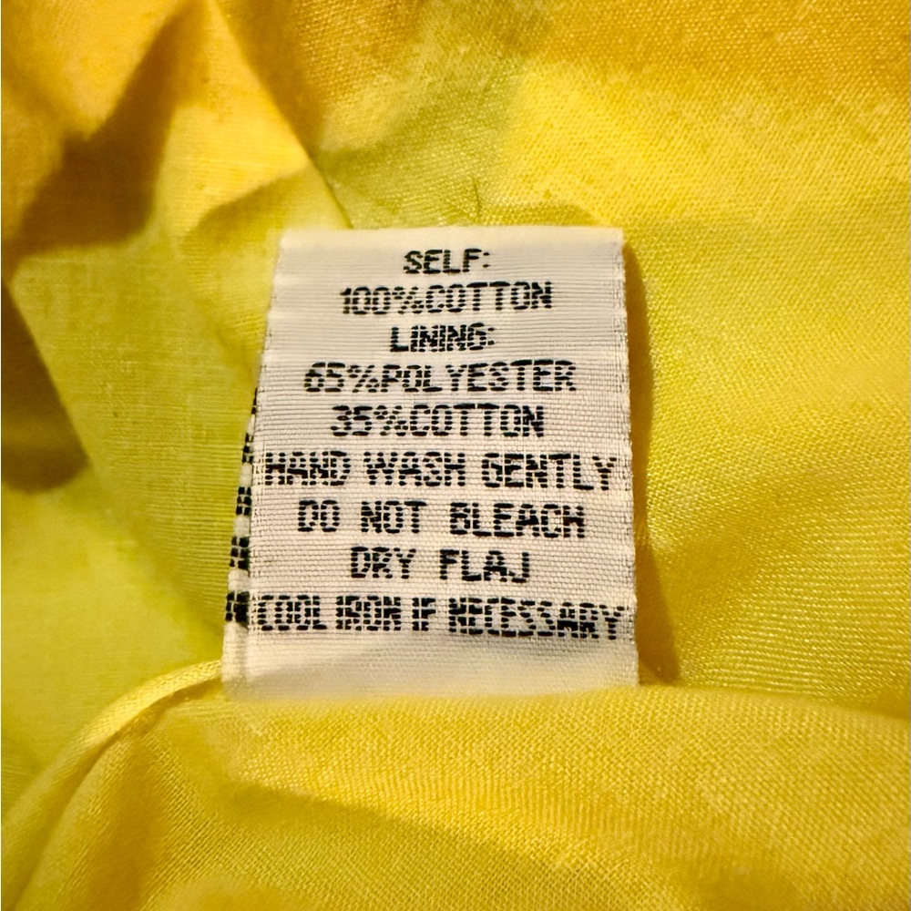 LAPIS Vintage Yellow/Blk Sequined Tea-Length Cotton Skirt SZ. M - Picture 7 of 9